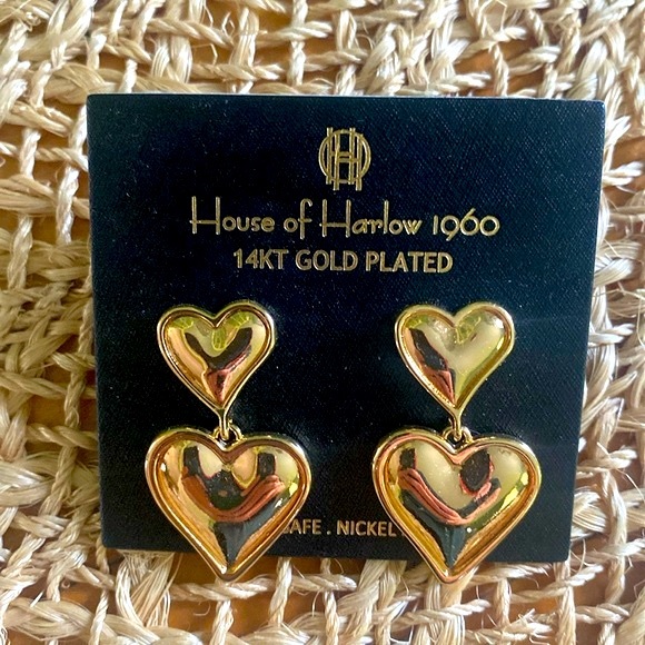House of Harlow Double Heart Earrings - Picture 3 of 9